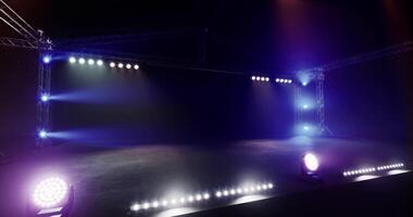 CGI Lighting setup in an empty performance venue ready for an event video