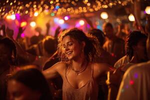 A woman dancing at a party photo