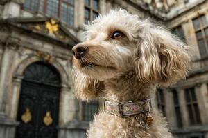 A dog with a collar photo