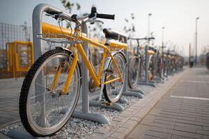 A row of bicycles photo