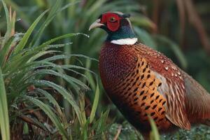 Pheasant in the grass photo