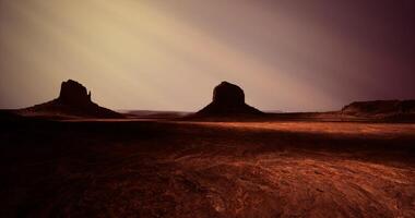 CGI Desert landscape with rocky formations under a twilight sky video
