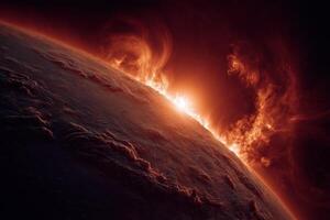 The sun is seen in the background of this image photo