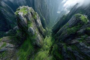 A view of the mountains from above photo