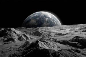 The moon seen from the surface of the moon photo