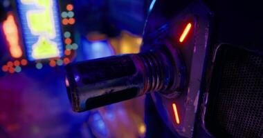CGI Close up view of a futuristic mechanical component with vibrant lights video
