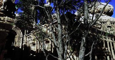CGI Ancient temple ruins surrounded by trees in bright sunlight video