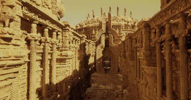 CGI Ancient architectural marvel within a historical site during golden hour video