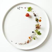 A plate with a moon and vegetables on it photo