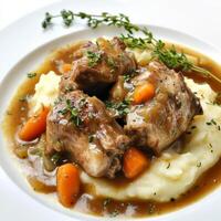 Slow cooker pork chops with gravy and mashed potatoes photo