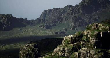 CGI Dramatic mountain landscape with shadows in a peaceful natural setting video