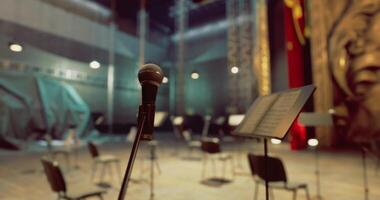CGI Musicians prepare for a performance in an empty concert hall video