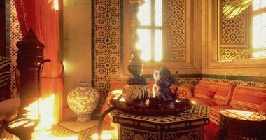 CGI Traditional interior with intricate designs and warm light in a decorative room video