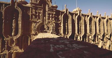 CGI Ancient temple ruins showcase intricate carvings and architectural features video