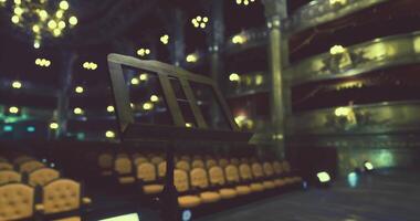 CGI Empty theater stage prepared for a performance in a historic venue video