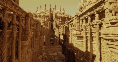 CGI Exploring ancient architecture in a sunlit archaeological site video