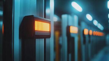 Minimalist View of a Barcode Scanner in a High-Tech Industrial Gate photo