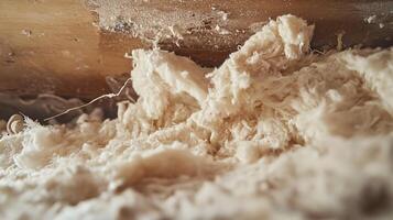 Intimate View of Damaged Insulation from Rodent Activity Hiding Under a Sink photo