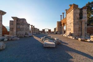 Wide angle view of the Basilica of St. John in Selcuk district of Izmir photo