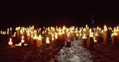CGI Candles illuminate a dimly lit space creating a warm and inviting atmosphere video