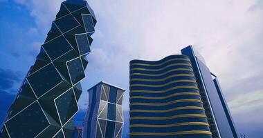CGI Modern architecture features unique designs in vibrant urban settings video
