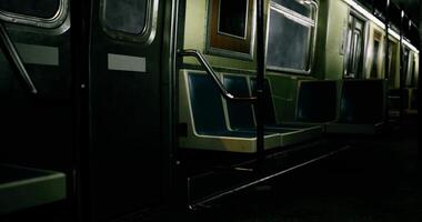 CGI Empty subway train interior during evening commute hours video