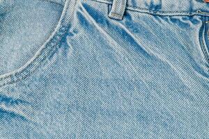 Denim fabric showcases texture and color in casual style photo