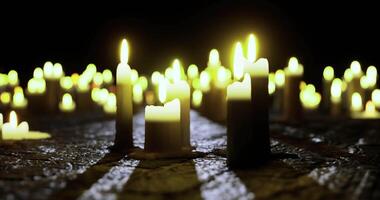 CGI Candlelight illuminates a dark space creating a serene atmosphere video