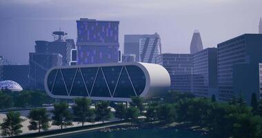 CGI Futuristic urban landscape featuring modern architecture and technology video