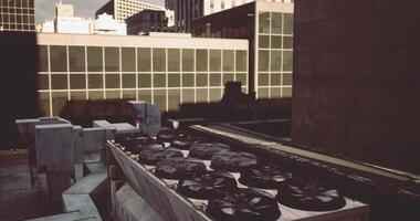 CGI View of rooftop air conditioning units in an urban setting during daytime video