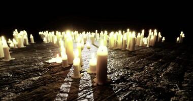 CGI Candles illuminating a dark space creating a serene atmosphere video