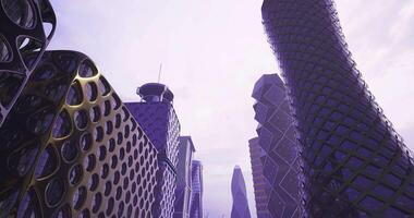 CGI Futuristic cityscape showcasing innovative architecture and design elements video