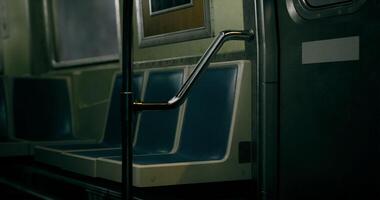 CGI Empty subway train interior showcasing desolate seating and handles video