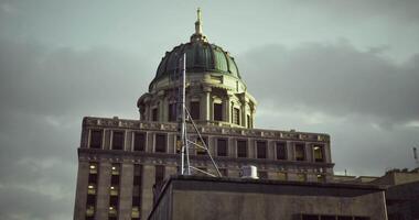 CGI Historic building with domed architecture under a cloudy sky video
