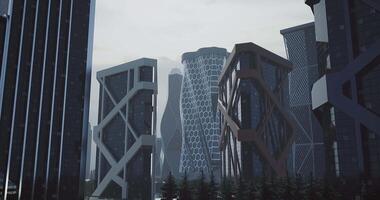 CGI Modern architecture showcasing unique designs in an urban landscape video