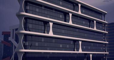 CGI Modern architecture showcases unique design elements in urban setting video
