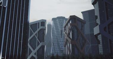 CGI Modern architecture showcases unique designs in an urban environment video