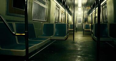 CGI Empty subway car interior during late night transit video