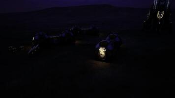 CGI Exploring the surface of Mars during a dark twilight period video