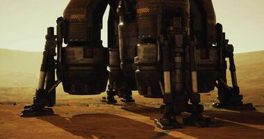 CGI Space exploration vehicle preparing for landing on the Martian surface video