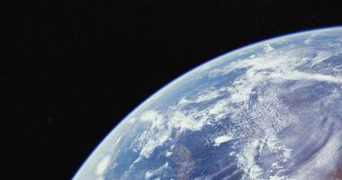CGI Earth viewed from space highlighting blue oceans and white clouds video