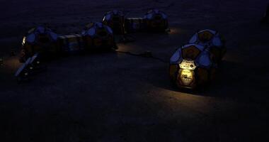 CGI Martian habitat under a dark sky illuminated by artificial lights video