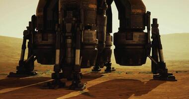 CGI Mars exploration vessel preparing for landing on the red planets surface video