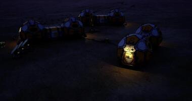 CGI Exploration habitat on the surface of Mars during nighttime video