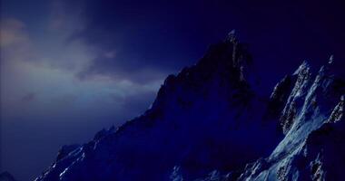 CGI Majestic mountain peak illuminated by twilight sky in serene landscape video