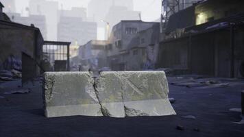 CGI Urban environment with concrete barrier in abandoned street setting video