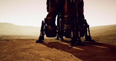 cgi utforska de yta av fördärvar med Avancerad robot teknologi och landskap video