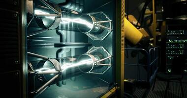 CGI High voltage equipment generating energy in a laboratory setting video