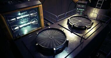 CGI Industrial workspace features cooling units and equipment in a modern setting video