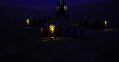 CGI Exploration of a Martian settlement under twilight skies video